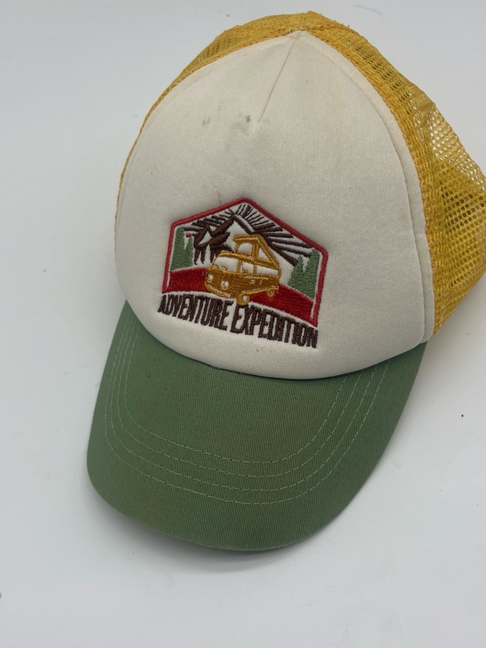 Zara Kids Adventure Trucker Hat - Yellow, Cream & Green